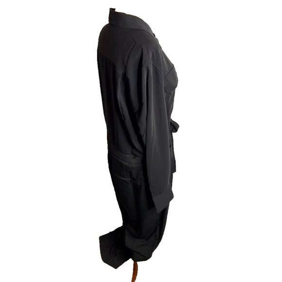 Madewell $198 Tie-Waist Straight-Leg Jumpsuit Black Size 8 NT362 - Picture 6 of 10